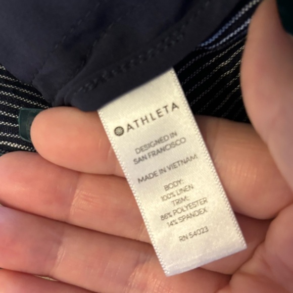 Athleta Beachside Linen Striped Shorts - Picture 6 of 7